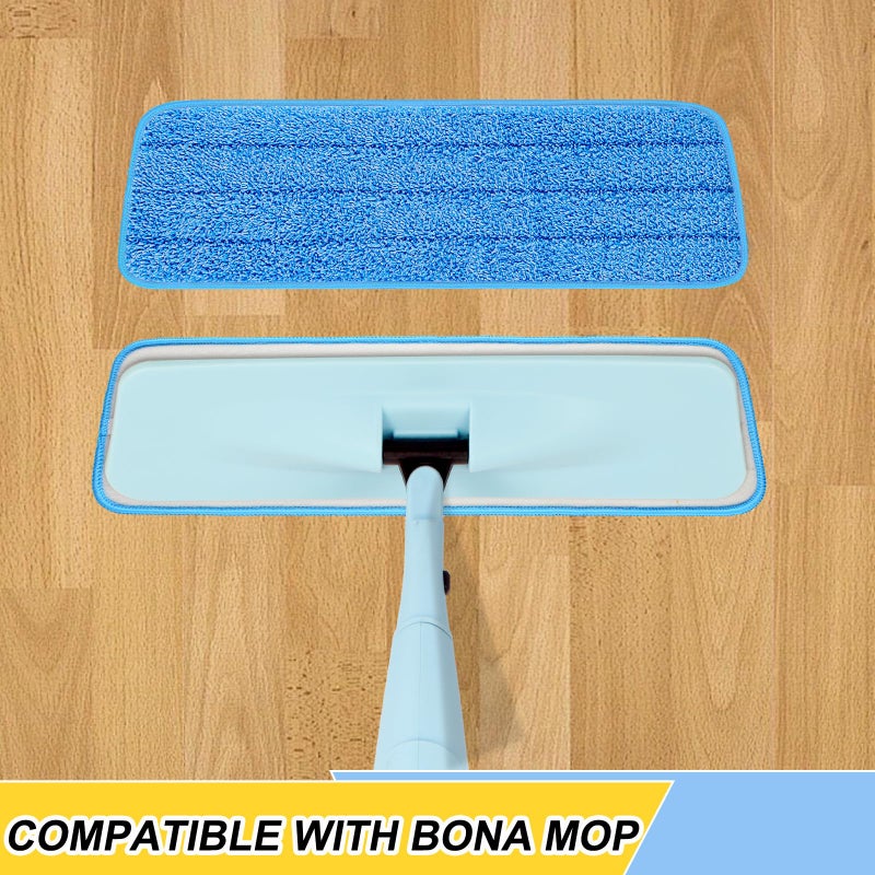 H-Gamely 16.5 inch Reusable Mop Pads Microfiber Spray Mop Replacement Heads for Wet/Dry Mops Compatible with Bona Floor Care System (5 Pack) - Image 2